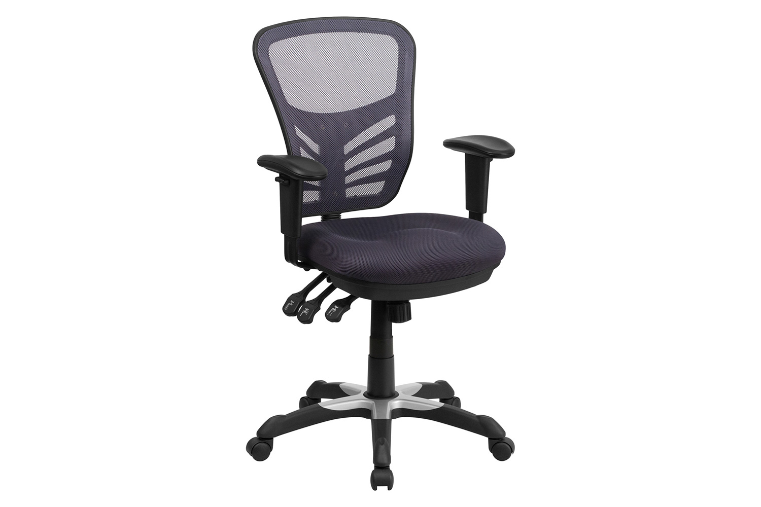 BLNK Nicholas Mid-Back Mesh Multifunction Executive Swivel Ergonomic Office Chair with Adjustable Arms - Dark Gray