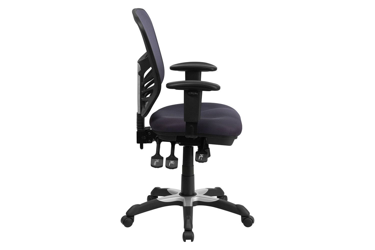 BLNK Nicholas Mid-Back Mesh Multifunction Executive Swivel Ergonomic Office Chair with Adjustable Arms - Dark Gray