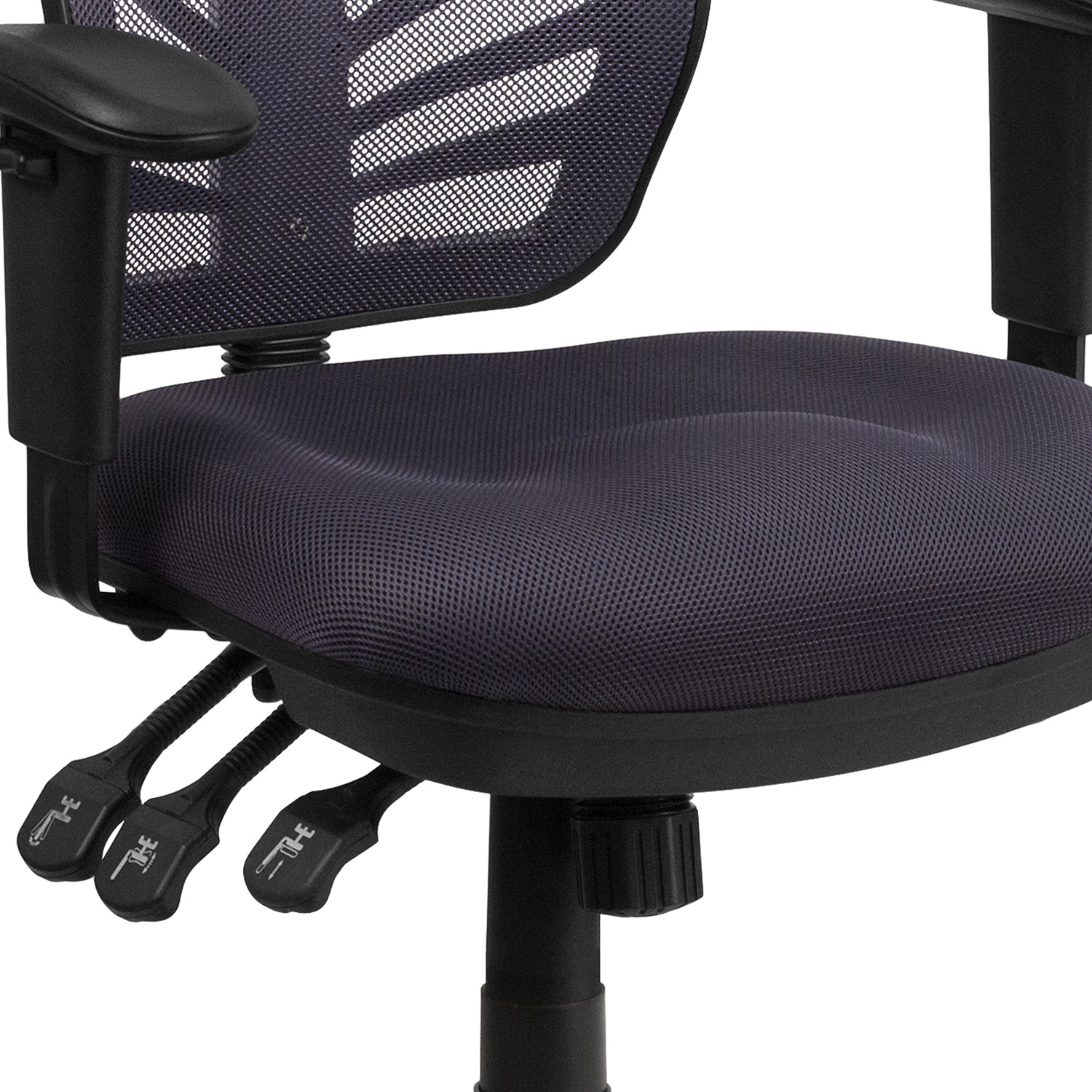 BLNK Nicholas Mid-Back Mesh Multifunction Executive Swivel Ergonomic Office Chair with Adjustable Arms - Dark Gray