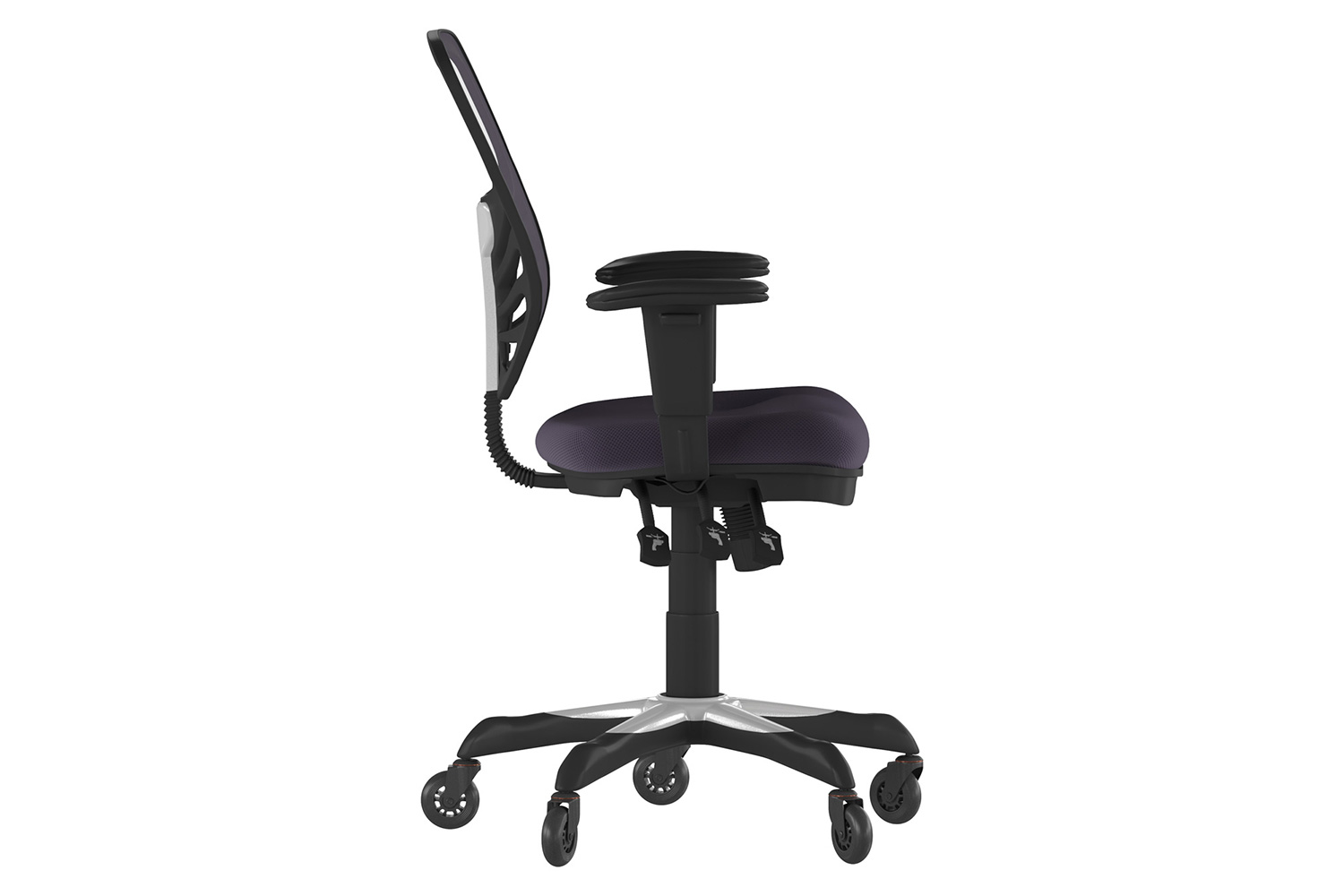 BLNK Nicholas Mid-Back Mesh Multifunction Executive Swivel Ergonomic Office Chair with Adjustable Arms and Transparent Roller Wheels - Dark Gray