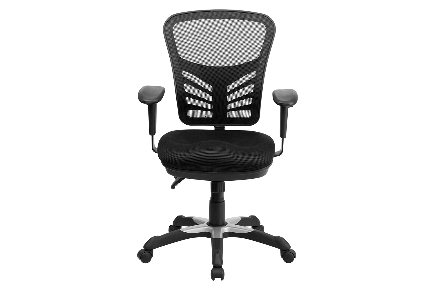 BLNK Nicholas Mid-Back Mesh Multifunction Executive Swivel Ergonomic Office Chair with Adjustable Arms - Black