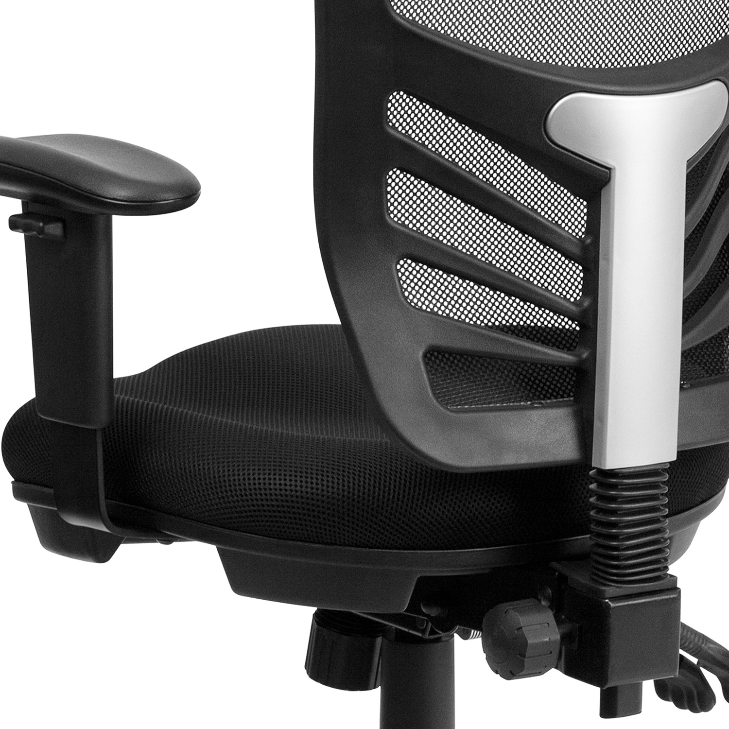 BLNK Nicholas Mid-Back Mesh Multifunction Executive Swivel Ergonomic Office Chair with Adjustable Arms - Black