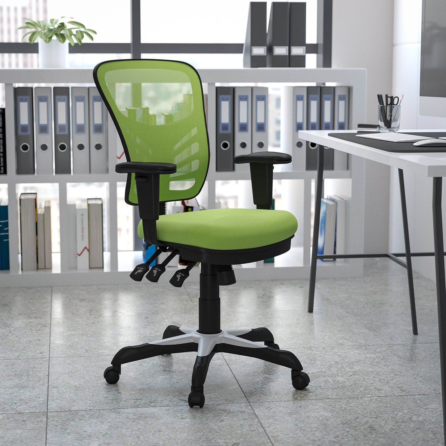 BLNK Nicholas Mid-Back Mesh Multifunction Executive Swivel Ergonomic Office Chair with Adjustable Arms