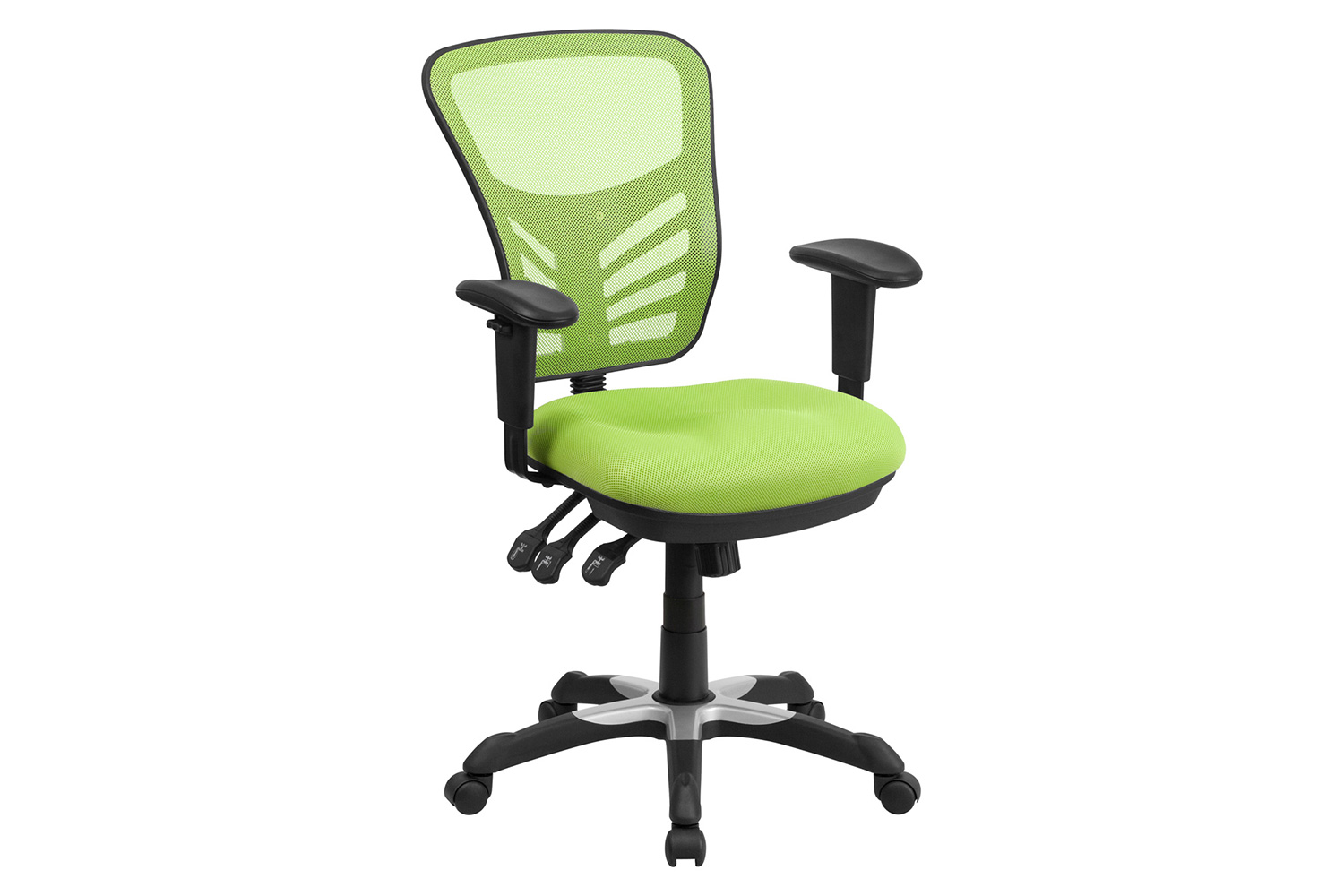 BLNK Nicholas Mid-Back Mesh Multifunction Executive Swivel Ergonomic Office Chair with Adjustable Arms - Green