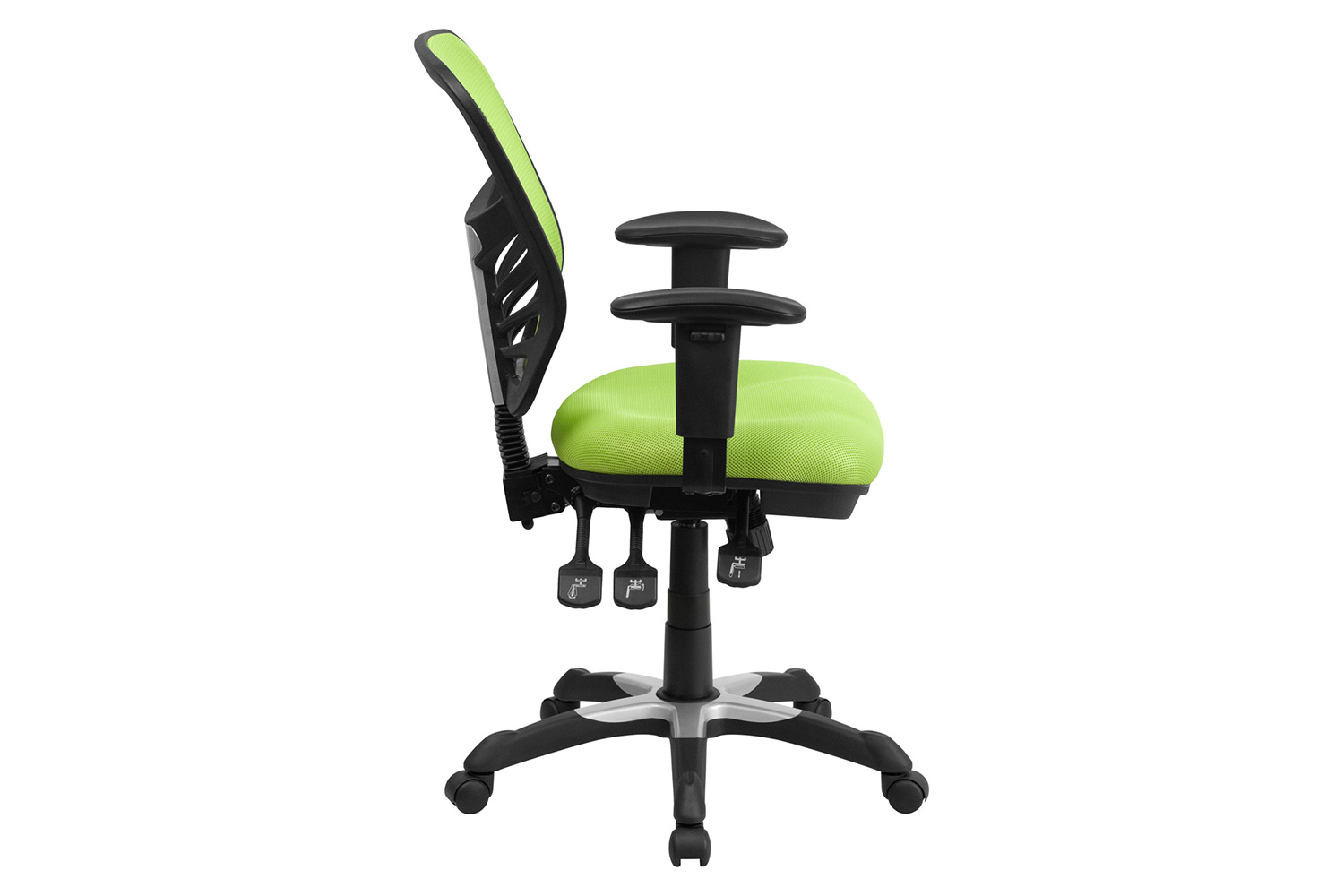 BLNK Nicholas Mid-Back Mesh Multifunction Executive Swivel Ergonomic Office Chair with Adjustable Arms - Green