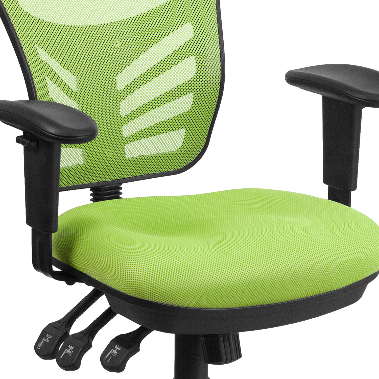 BLNK Nicholas Mid-Back Mesh Multifunction Executive Swivel Ergonomic Office Chair with Adjustable Arms - Green