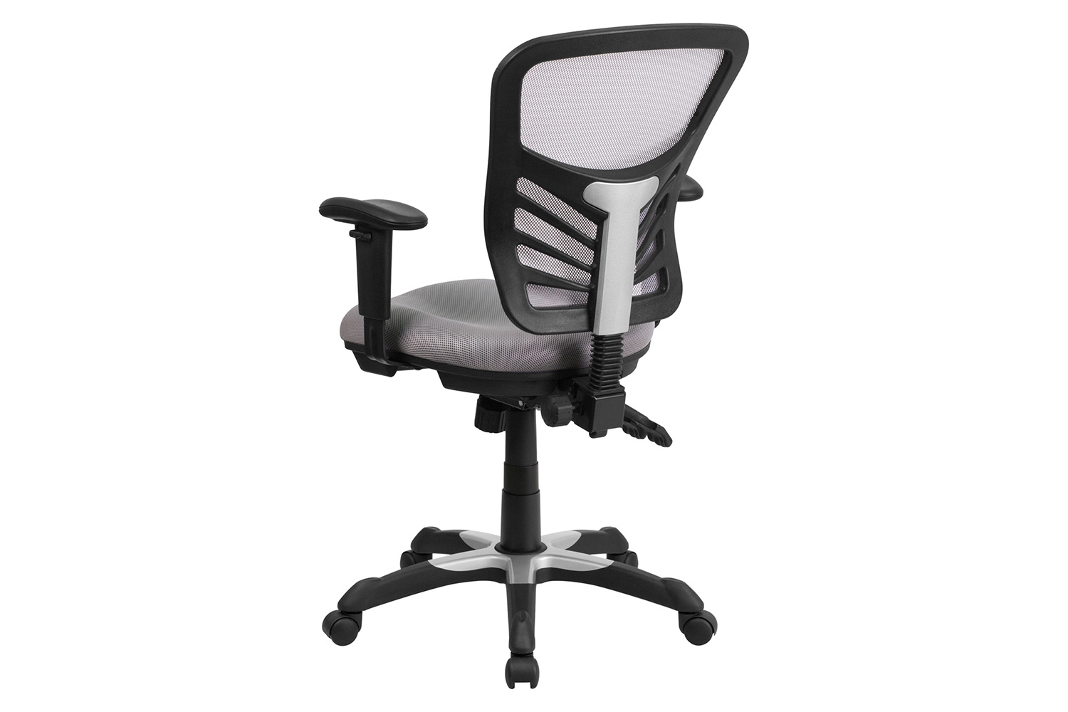 BLNK Nicholas Mid-Back Mesh Multifunction Executive Swivel Ergonomic Office Chair with Adjustable Arms - Gray