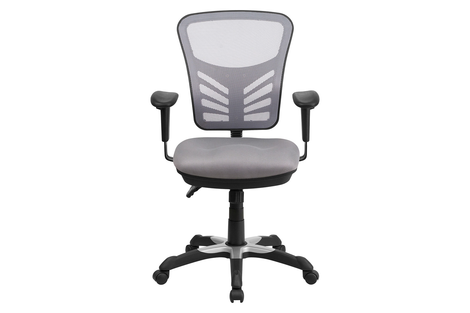 BLNK Nicholas Mid-Back Mesh Multifunction Executive Swivel Ergonomic Office Chair with Adjustable Arms - Gray