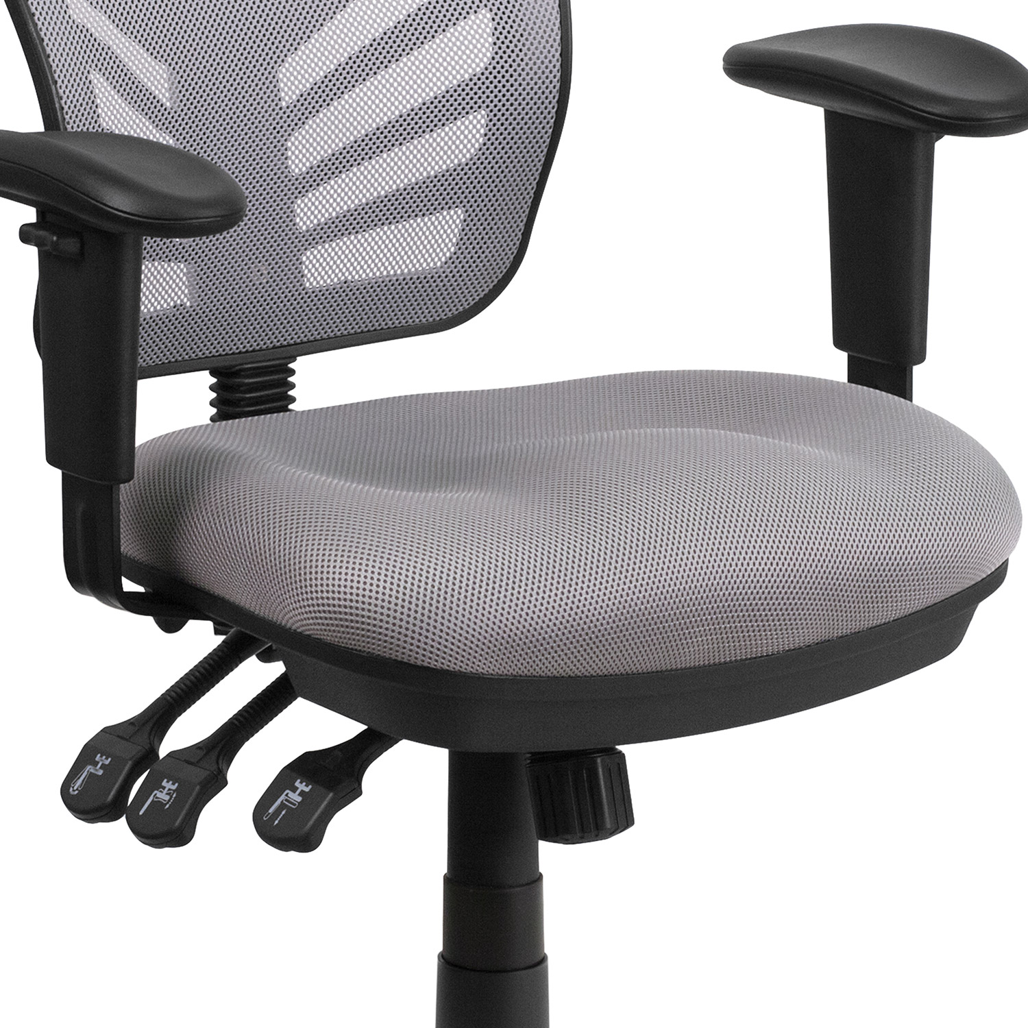 BLNK Nicholas Mid-Back Mesh Multifunction Executive Swivel Ergonomic Office Chair with Adjustable Arms - Gray