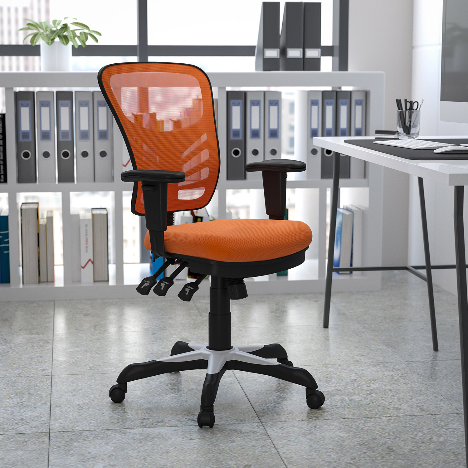 BLNK Nicholas Mid-Back Mesh Multifunction Executive Swivel Ergonomic Office Chair with Adjustable Arms