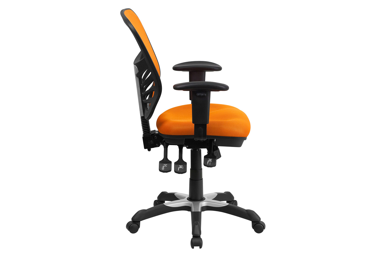 BLNK Nicholas Mid-Back Mesh Multifunction Executive Swivel Ergonomic Office Chair with Adjustable Arms - Orange