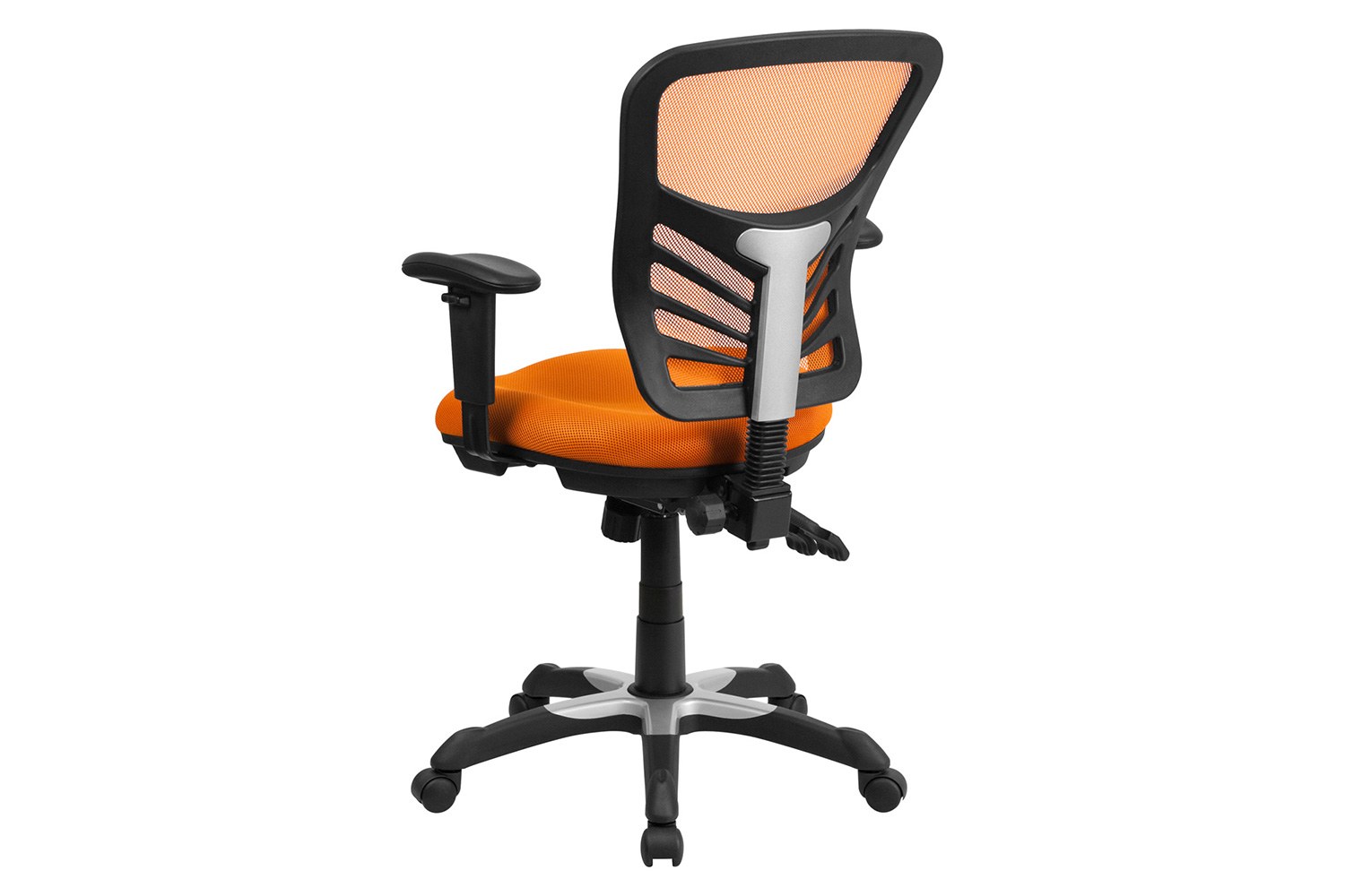 BLNK Nicholas Mid-Back Mesh Multifunction Executive Swivel Ergonomic Office Chair with Adjustable Arms - Orange