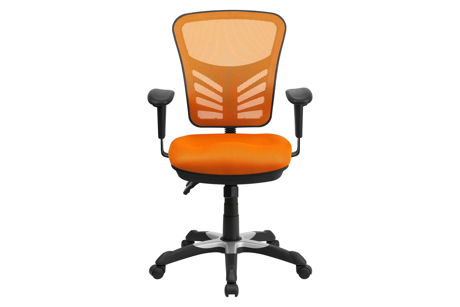 BLNK Nicholas Mid-Back Mesh Multifunction Executive Swivel Ergonomic Office Chair with Adjustable Arms - Orange