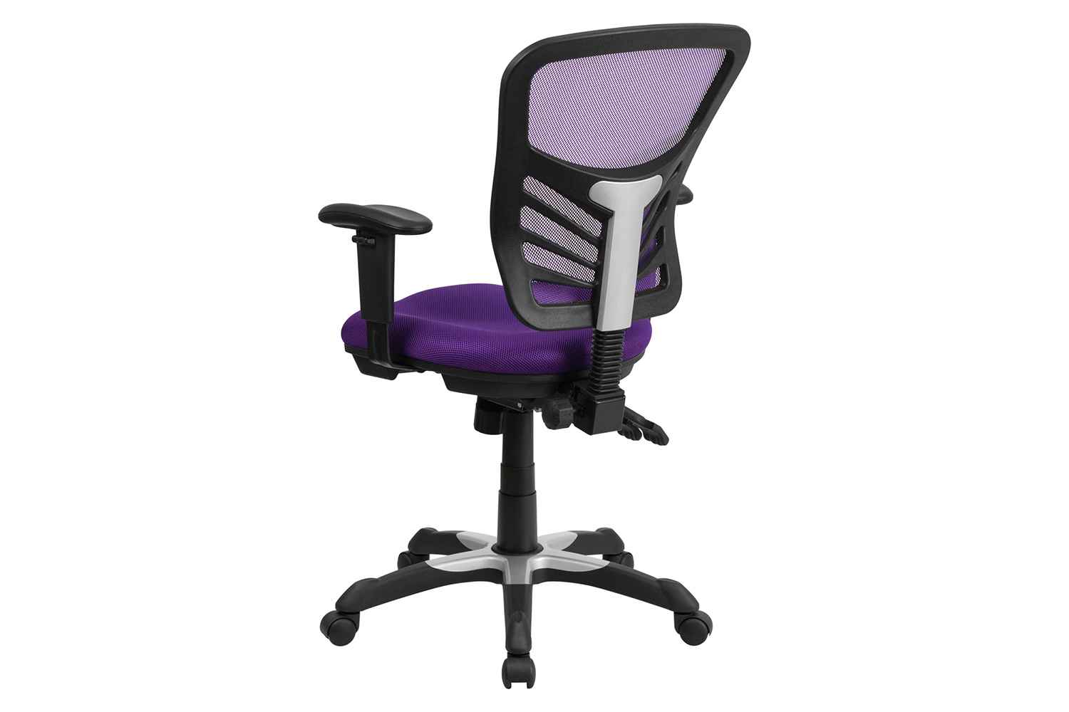 BLNK Nicholas Mid-Back Mesh Multifunction Executive Swivel Ergonomic Office Chair with Adjustable Arms - Purple