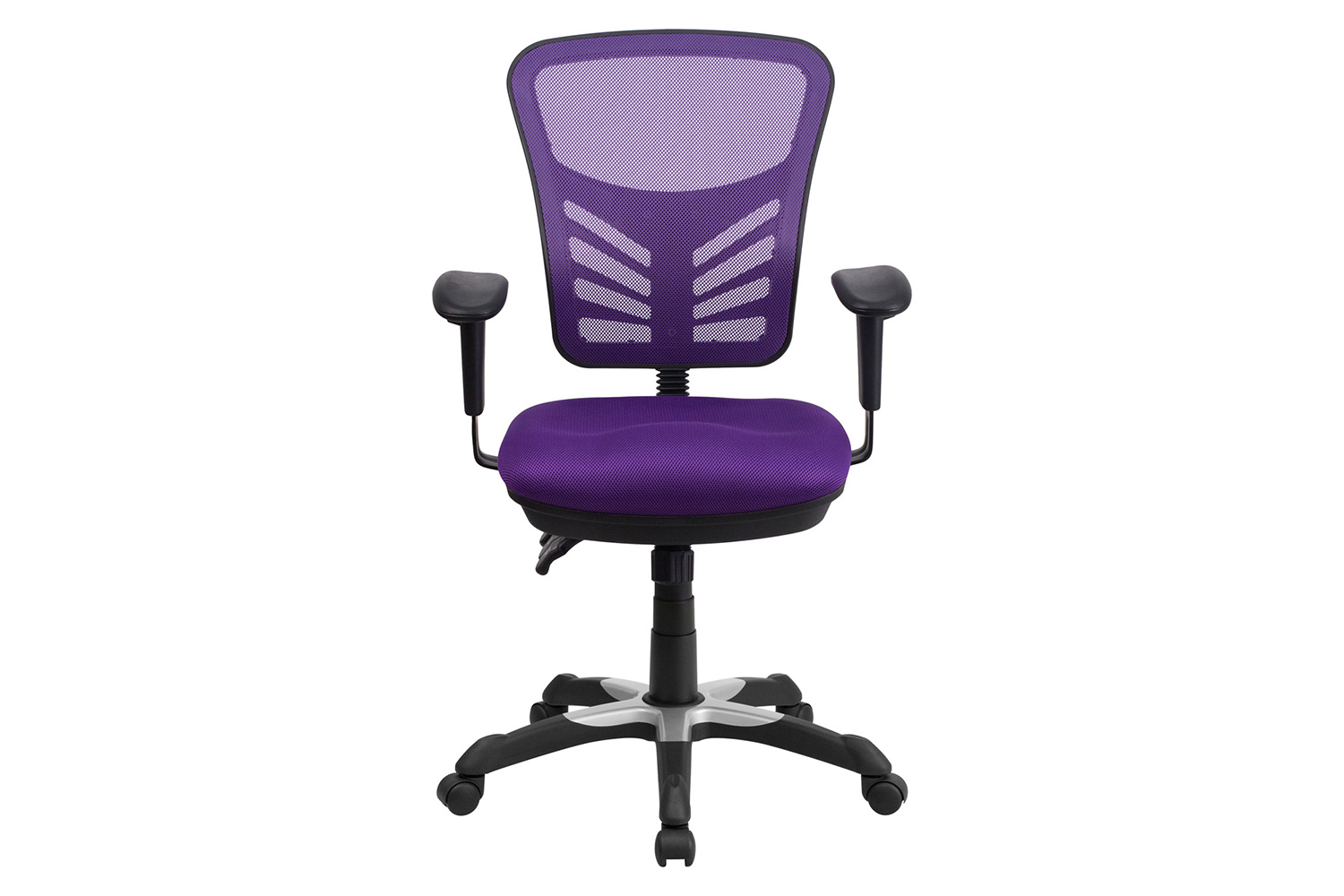 BLNK Nicholas Mid-Back Mesh Multifunction Executive Swivel Ergonomic Office Chair with Adjustable Arms - Purple