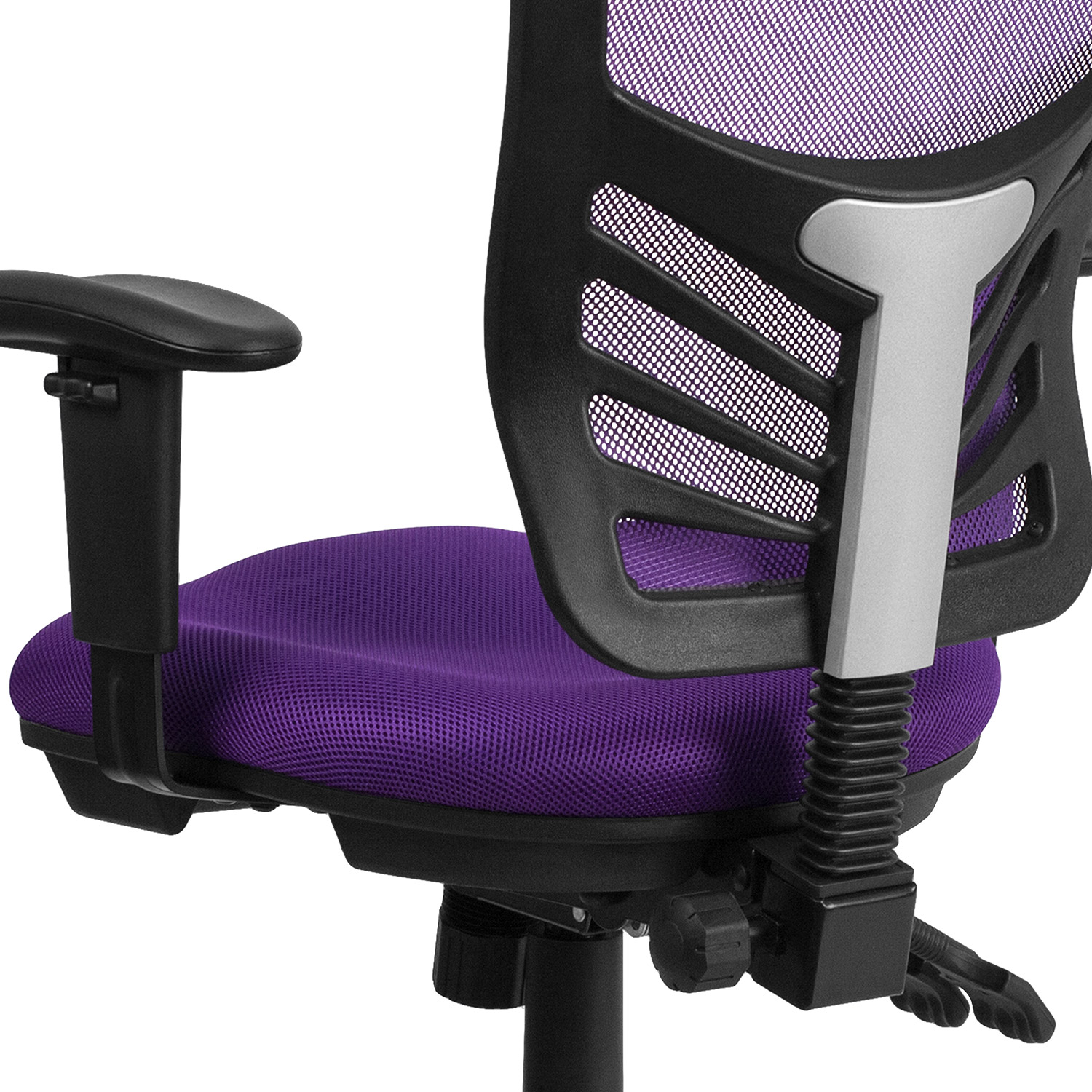 BLNK Nicholas Mid-Back Mesh Multifunction Executive Swivel Ergonomic Office Chair with Adjustable Arms - Purple