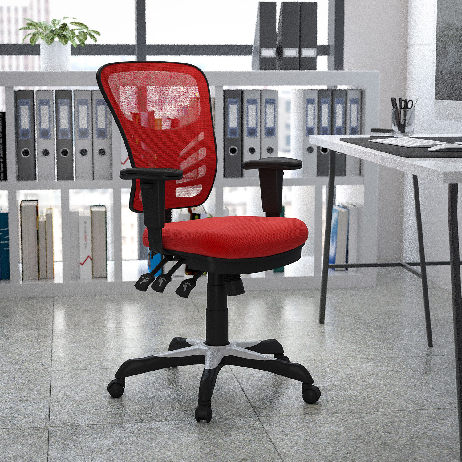 BLNK Nicholas Mid-Back Mesh Multifunction Executive Swivel Ergonomic Office Chair with Adjustable Arms