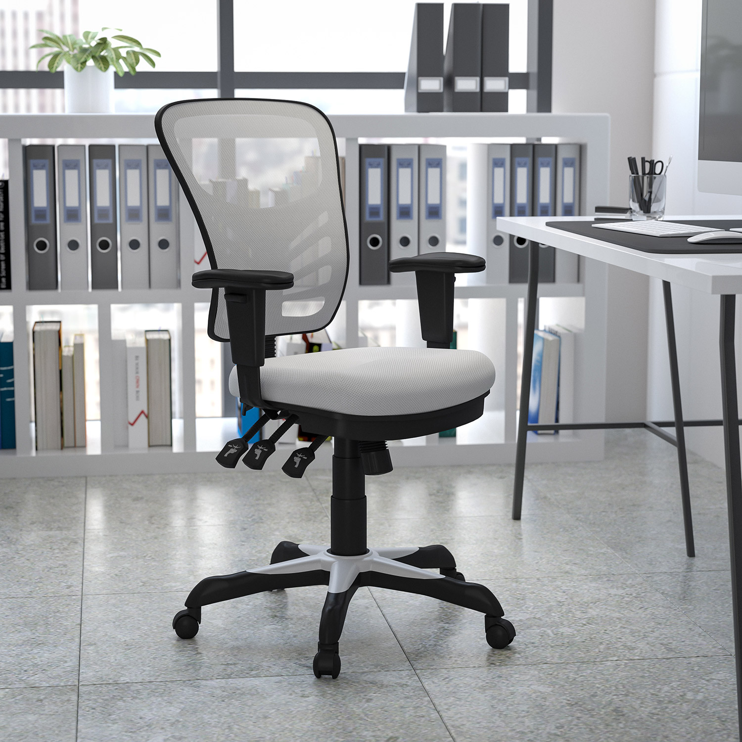 BLNK Nicholas Mid-Back Mesh Multifunction Executive Swivel Ergonomic Office Chair with Adjustable Arms