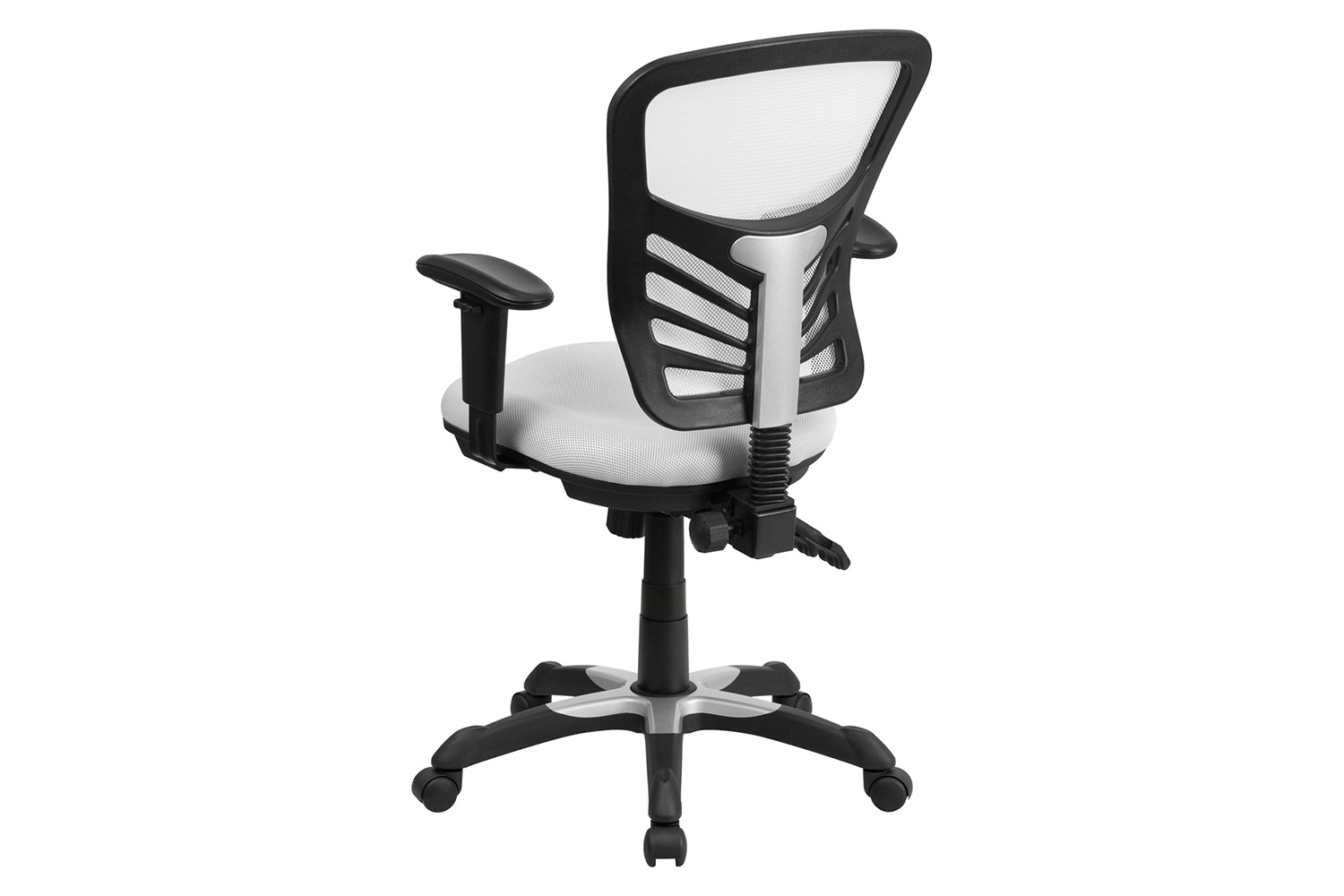 BLNK Nicholas Mid-Back Mesh Multifunction Executive Swivel Ergonomic Office Chair with Adjustable Arms - White