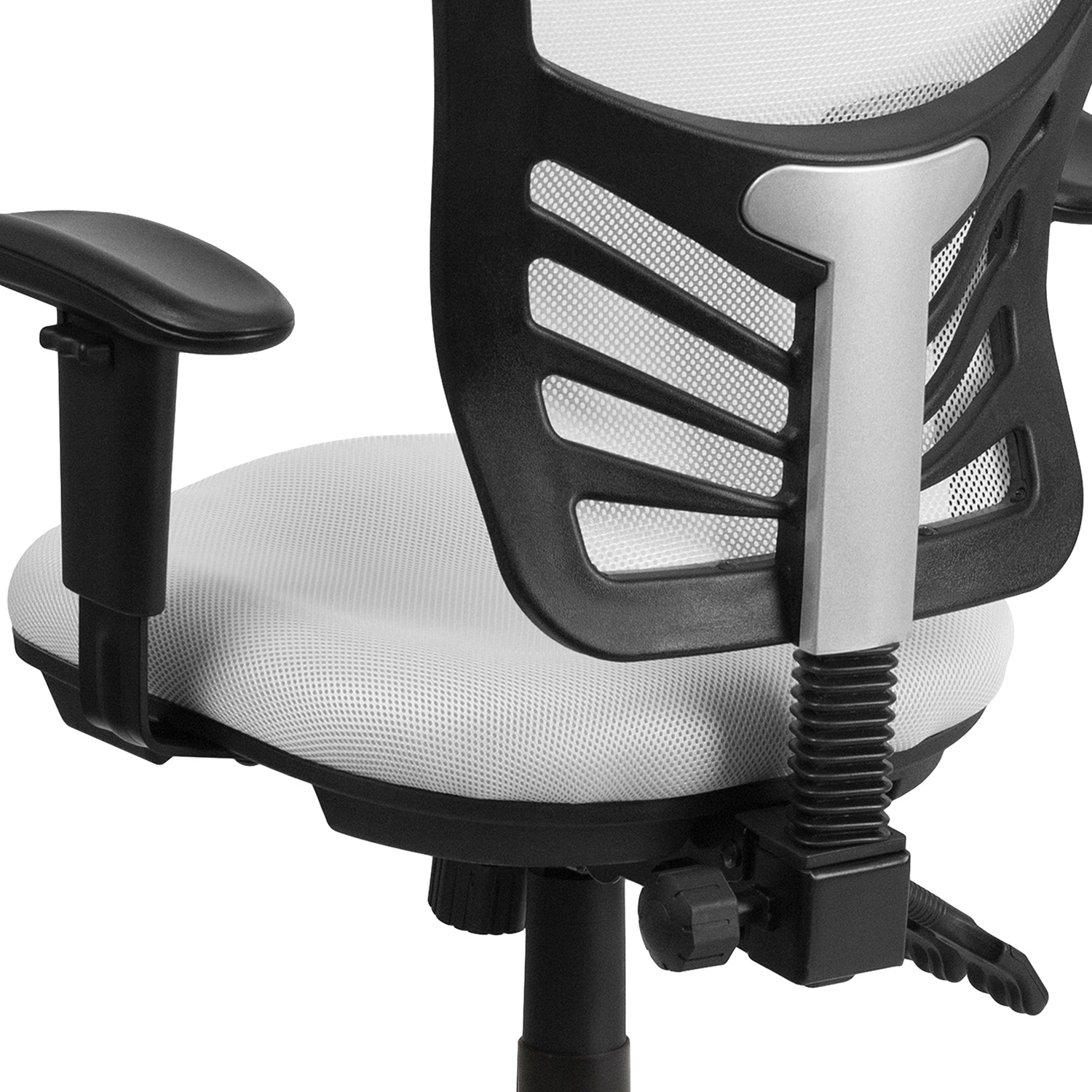 BLNK Nicholas Mid-Back Mesh Multifunction Executive Swivel Ergonomic Office Chair with Adjustable Arms - White