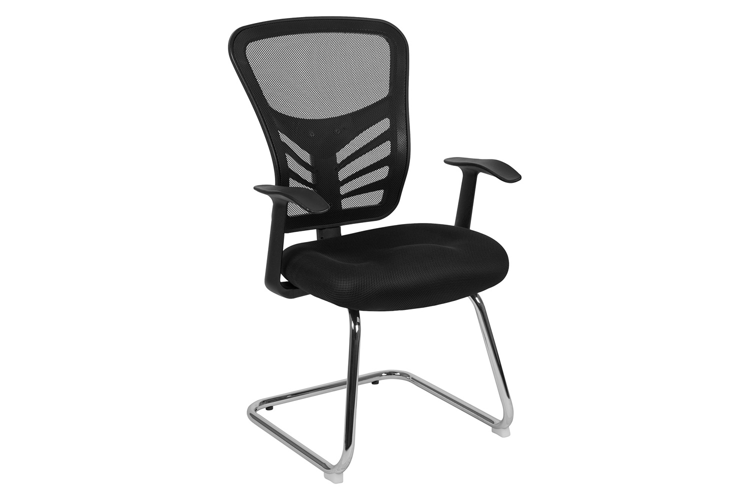 BLNK - Steve Mesh Side Reception Chair with Chrome Sled Base