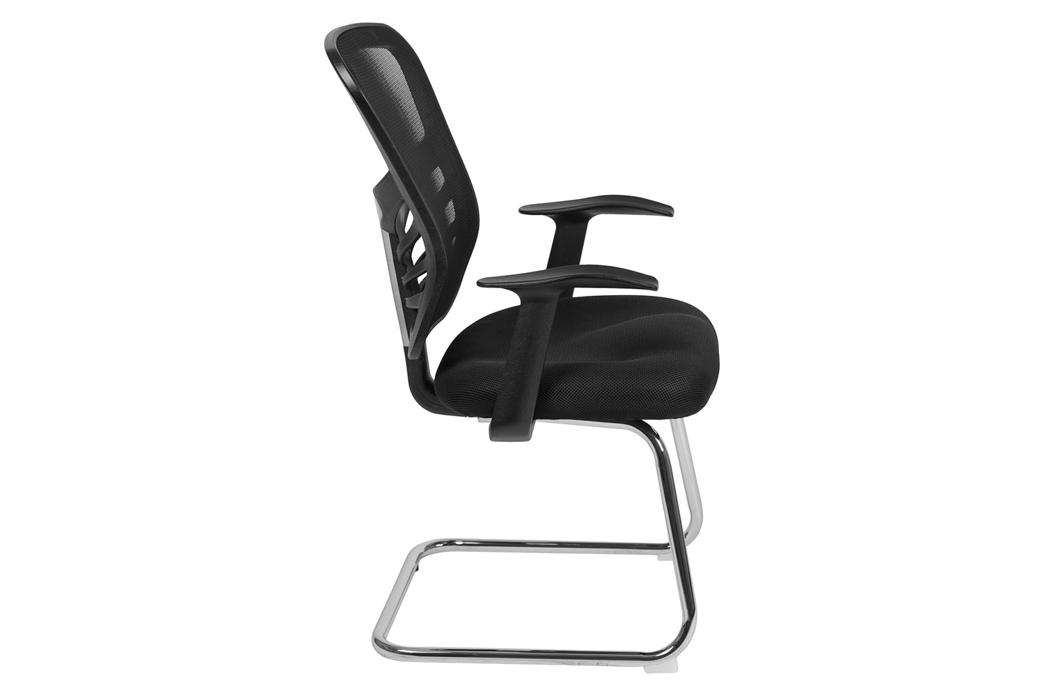 BLNK - Steve Mesh Side Reception Chair with Chrome Sled Base