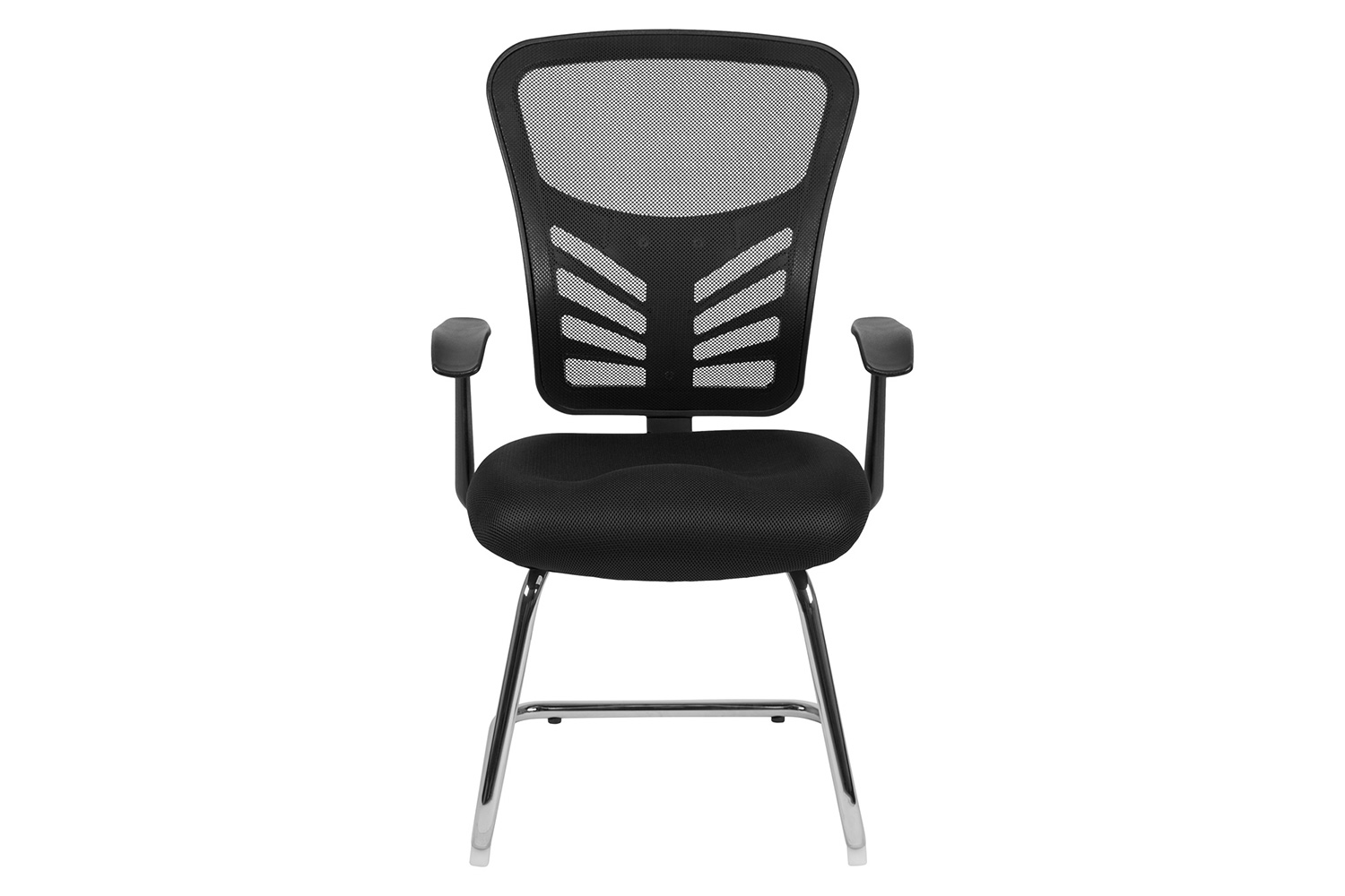 BLNK - Steve Mesh Side Reception Chair with Chrome Sled Base