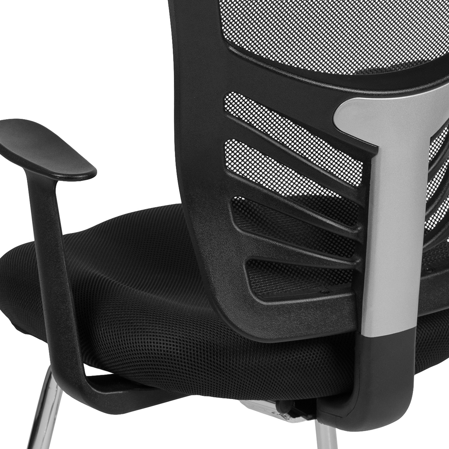 BLNK - Steve Mesh Side Reception Chair with Chrome Sled Base