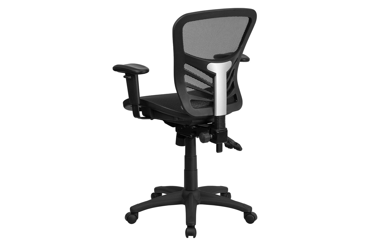 BLNK Nicholas Mid-Back Mesh Multifunction Executive Swivel Ergonomic Office Chair with Adjustable Arms - Transparent Black