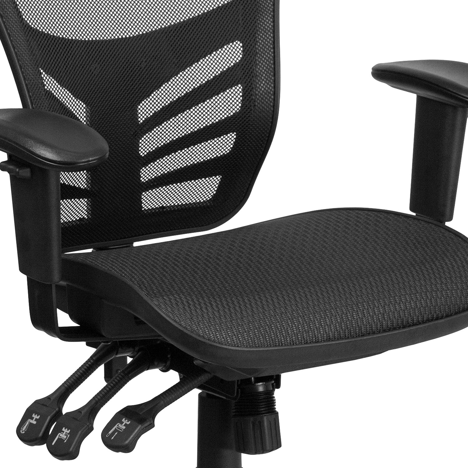 BLNK Nicholas Mid-Back Mesh Multifunction Executive Swivel Ergonomic Office Chair with Adjustable Arms - Transparent Black