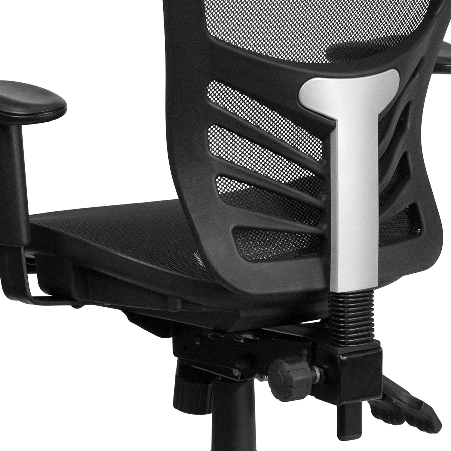 BLNK Nicholas Mid-Back Mesh Multifunction Executive Swivel Ergonomic Office Chair with Adjustable Arms - Transparent Black