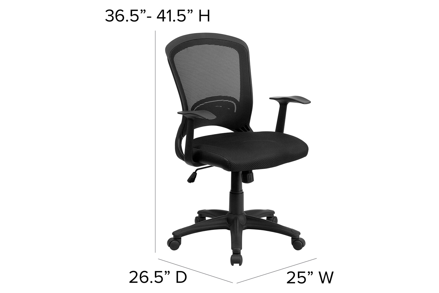 BLNK - Manny Mid-Back Designer Mesh Swivel Task Office Chair with Arms