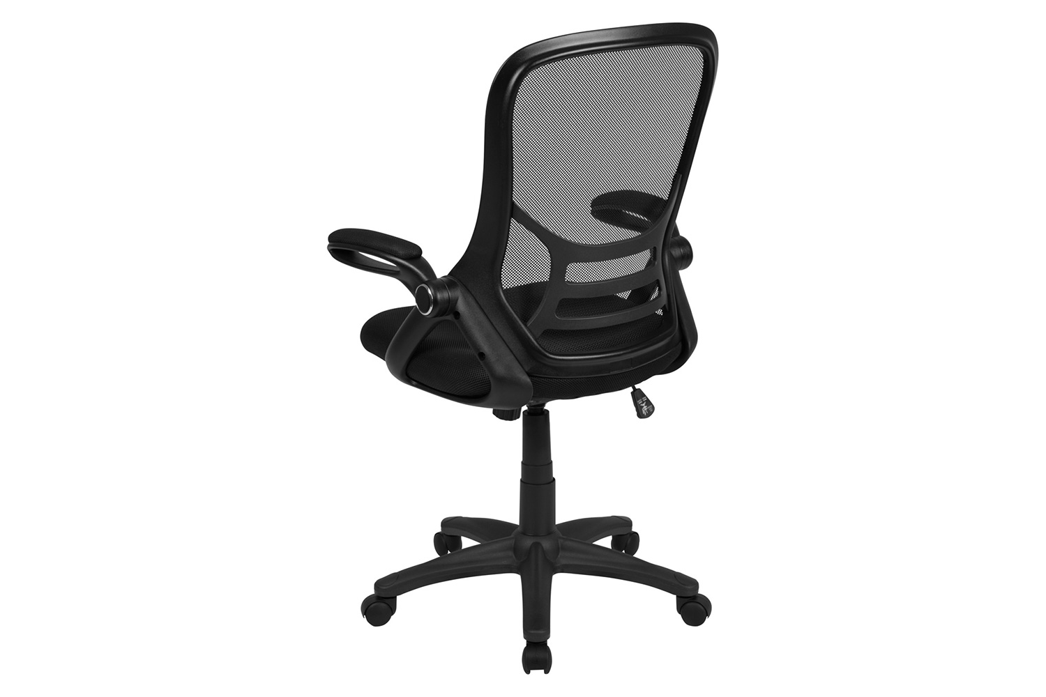 BLNK Porter High-Back Mesh Ergonomic Swivel Office Chair with Black Frame and Flip-up Arms - Black