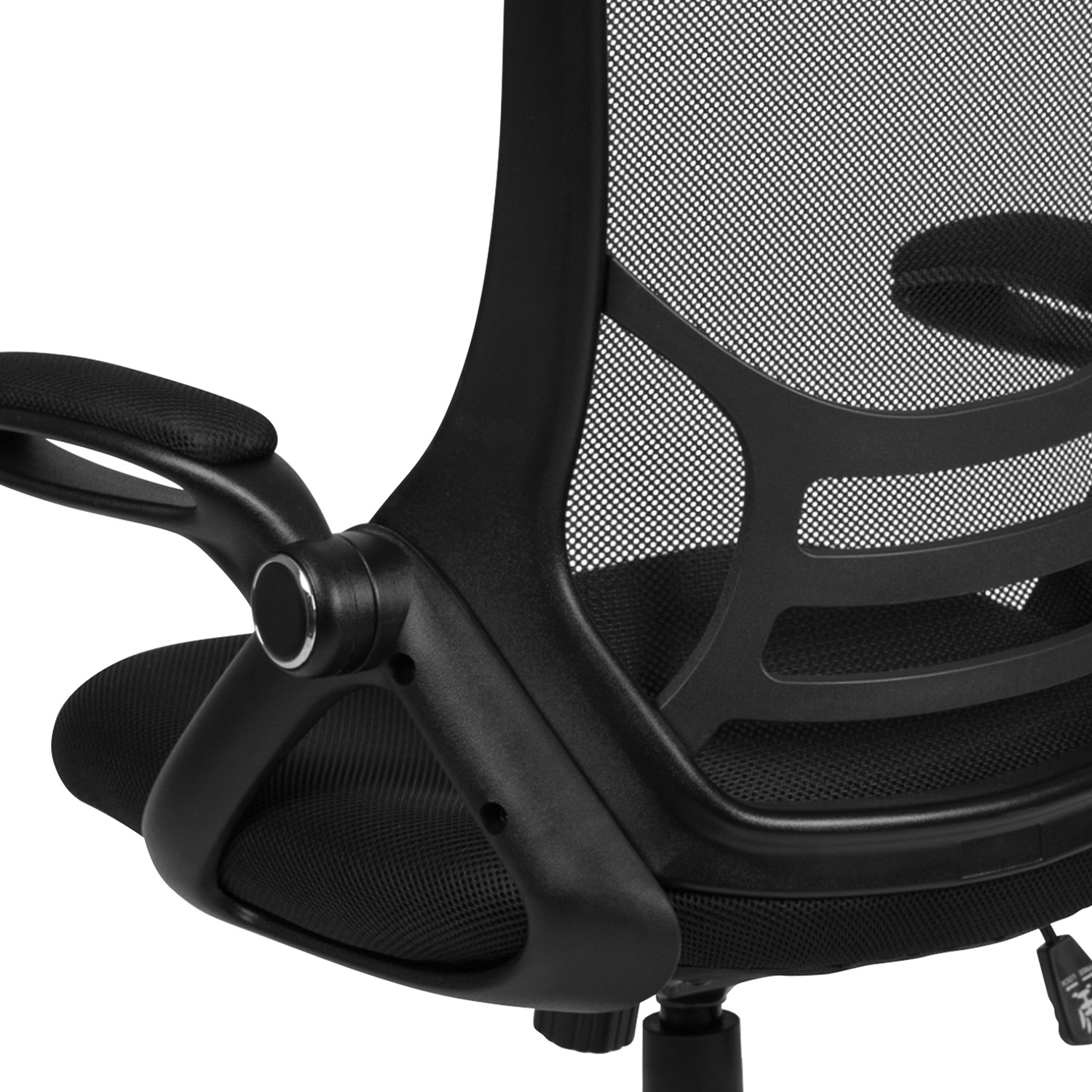 BLNK Porter High-Back Mesh Ergonomic Swivel Office Chair with Black Frame and Flip-up Arms - Black