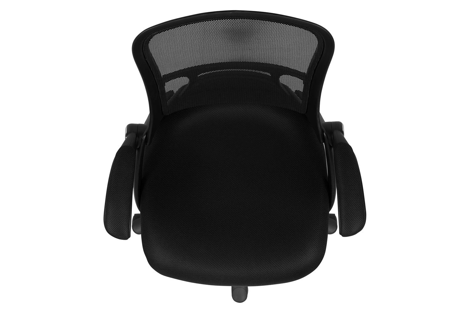 BLNK Porter High-Back Mesh Ergonomic Swivel Office Chair with Black Frame and Flip-up Arms - Black