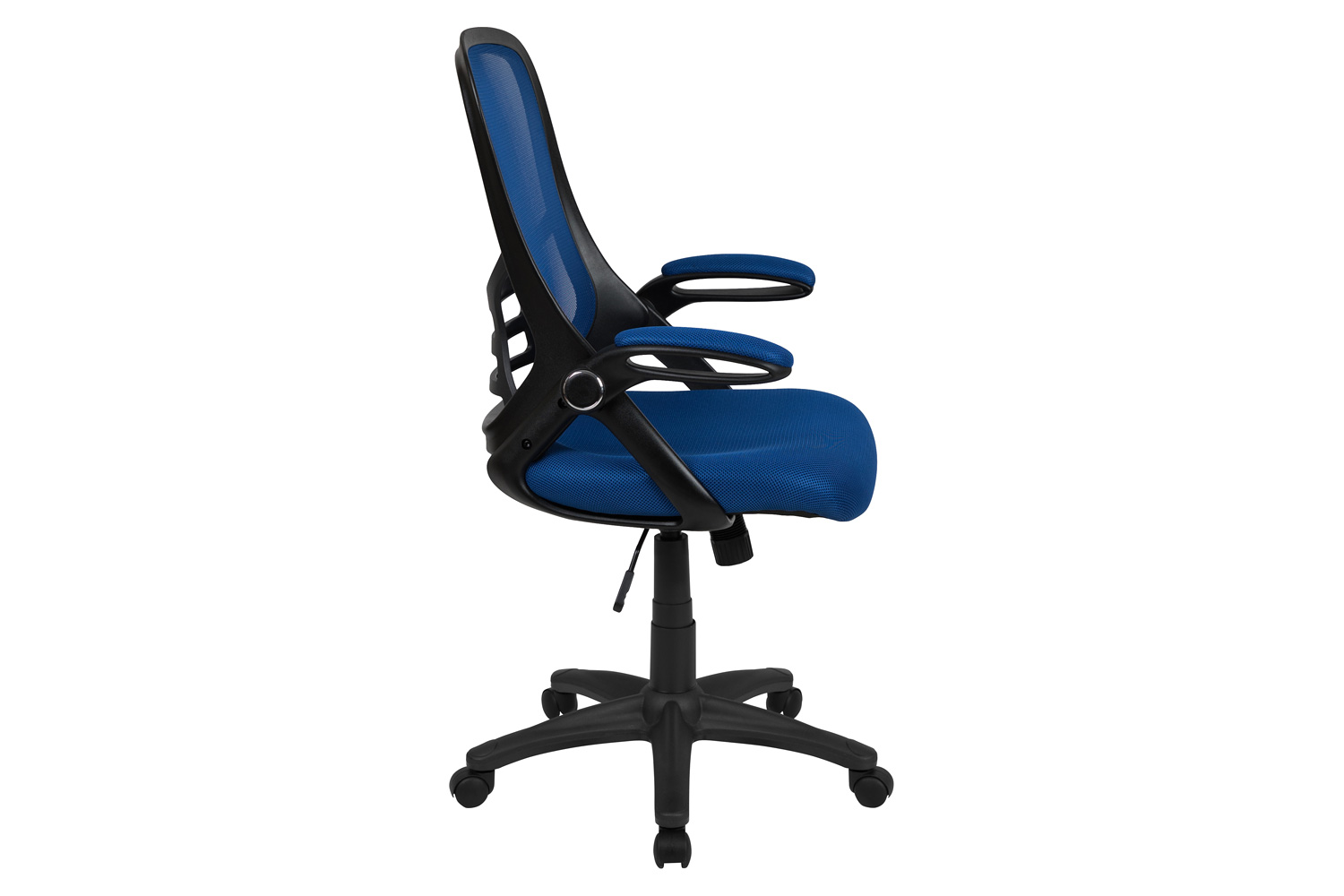 BLNK Porter High Back Blue Mesh Ergonomic Swivel Office Chair with Black Frame and Flip-up Arms