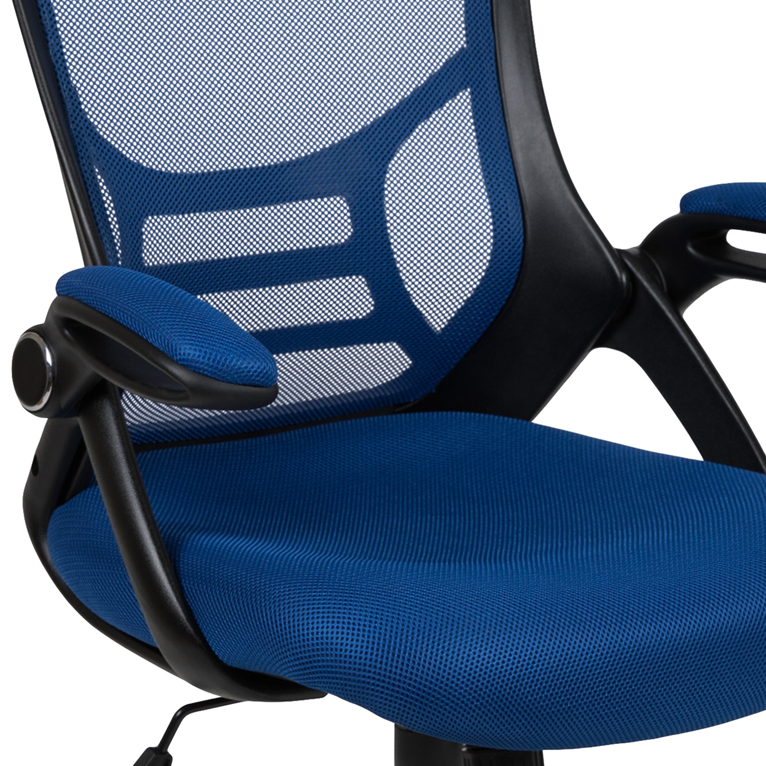 BLNK Porter High Back Blue Mesh Ergonomic Swivel Office Chair with Black Frame and Flip-up Arms