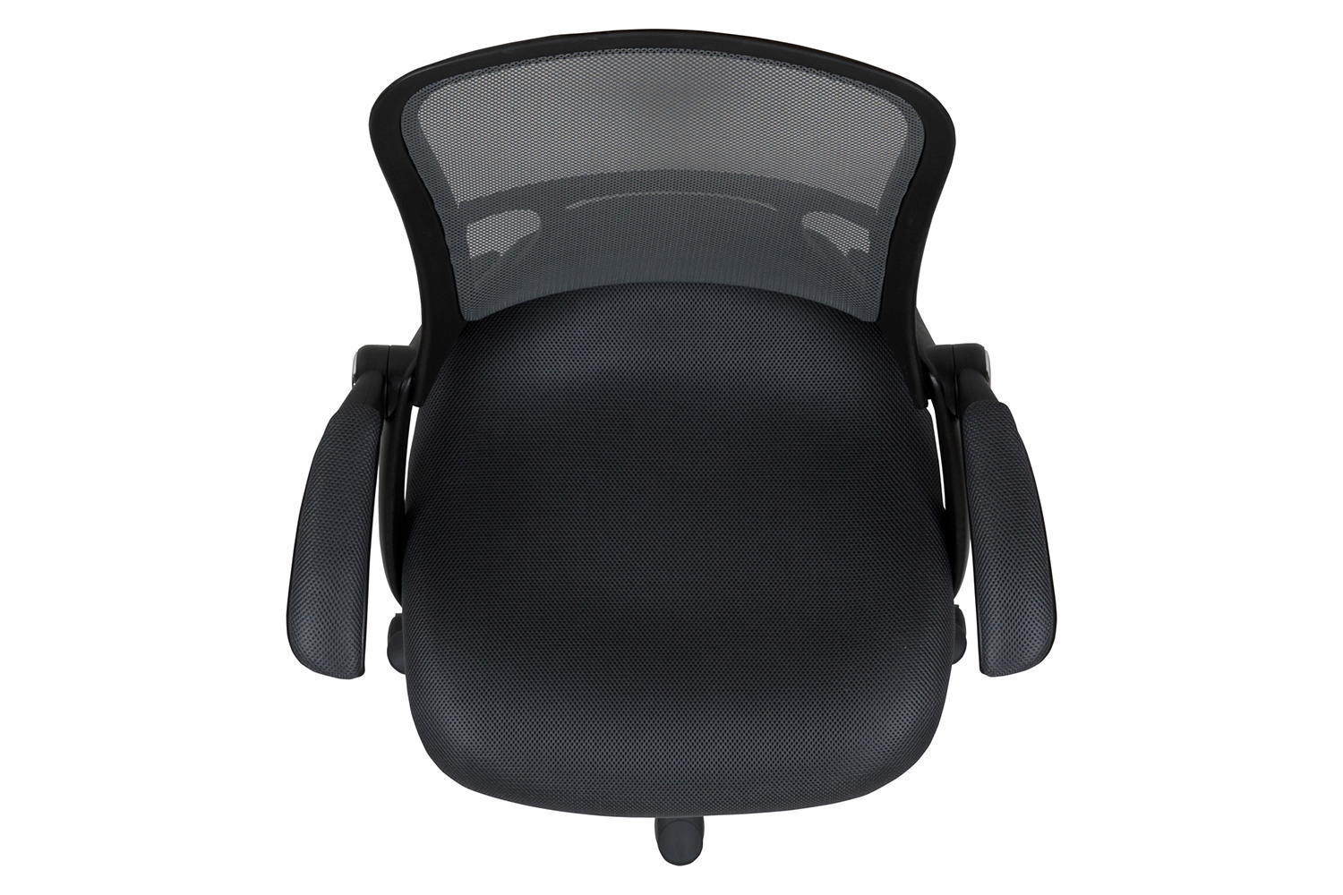 BLNK Porter High-Back Mesh Ergonomic Swivel Office Chair with Black Frame and Flip-up Arms - Dark Gray