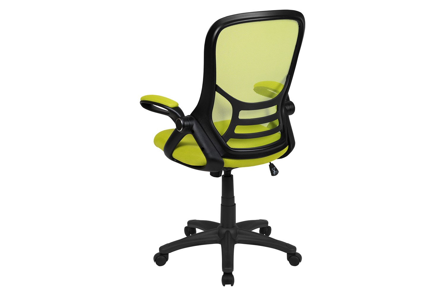 BLNK Porter High-Back Mesh Ergonomic Swivel Office Chair with Black Frame and Flip-up Arms - Green