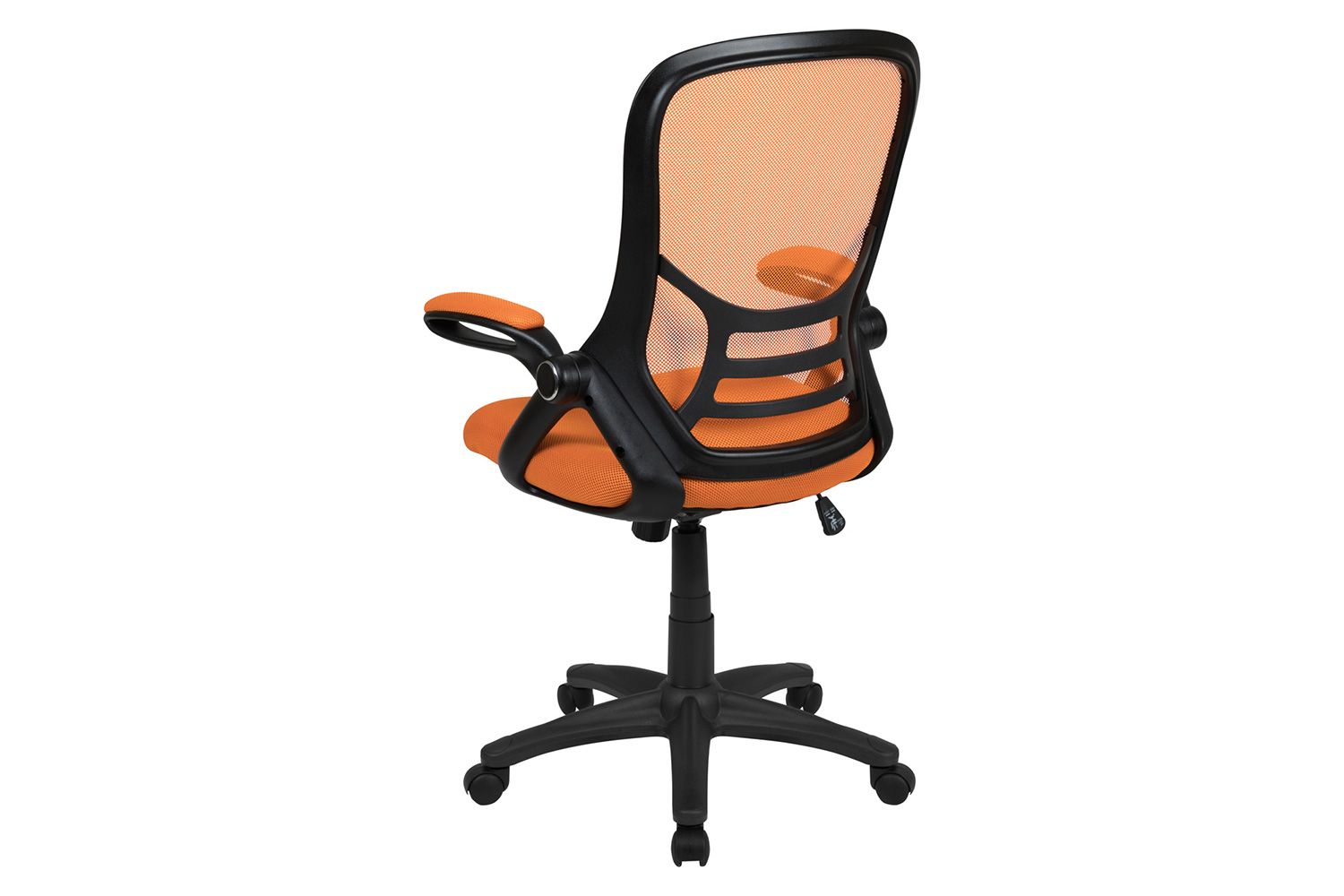 BLNK Porter High-Back Mesh Ergonomic Swivel Office Chair with Black Frame and Flip-up Arms - Orange