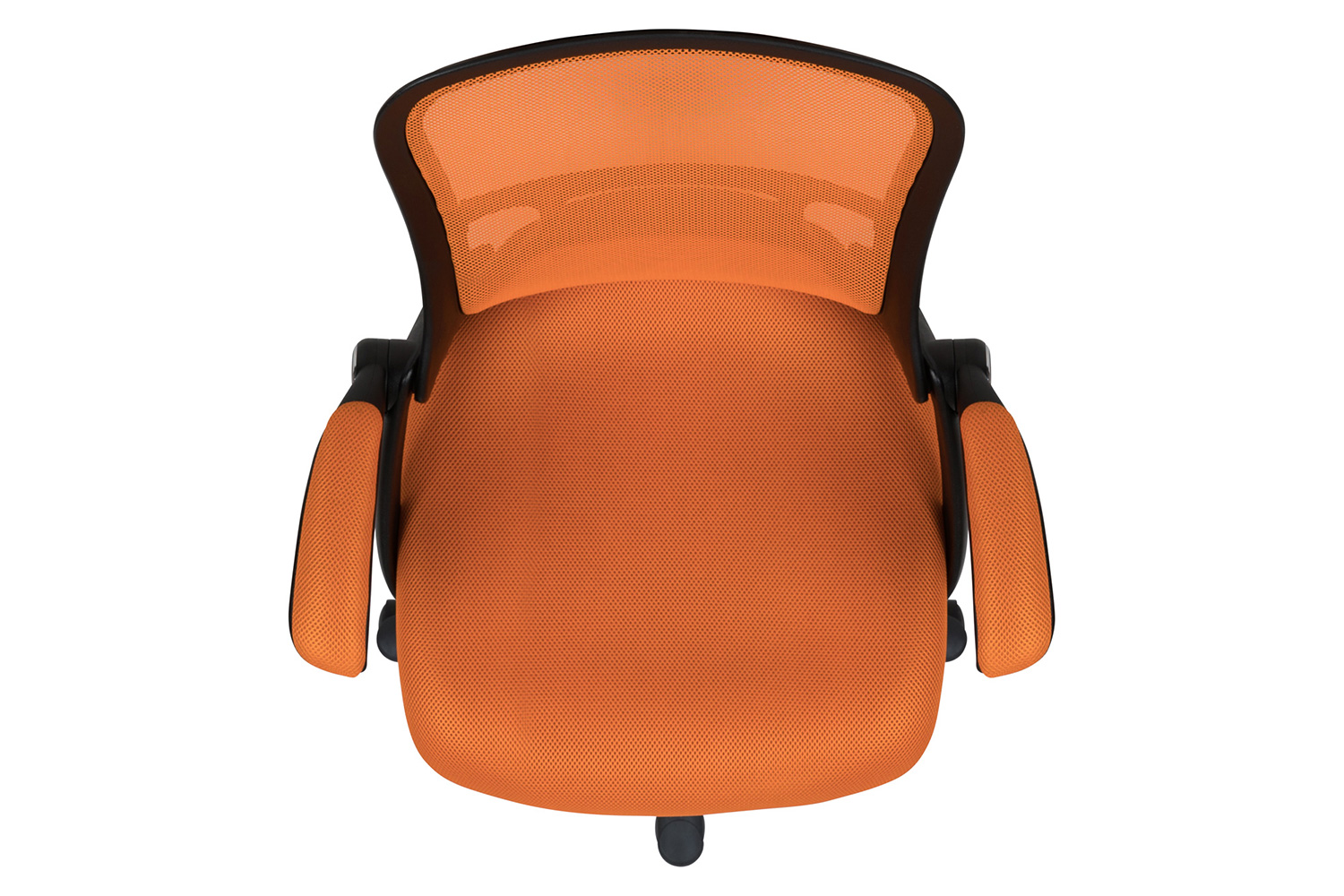 BLNK Porter High-Back Mesh Ergonomic Swivel Office Chair with Black Frame and Flip-up Arms - Orange