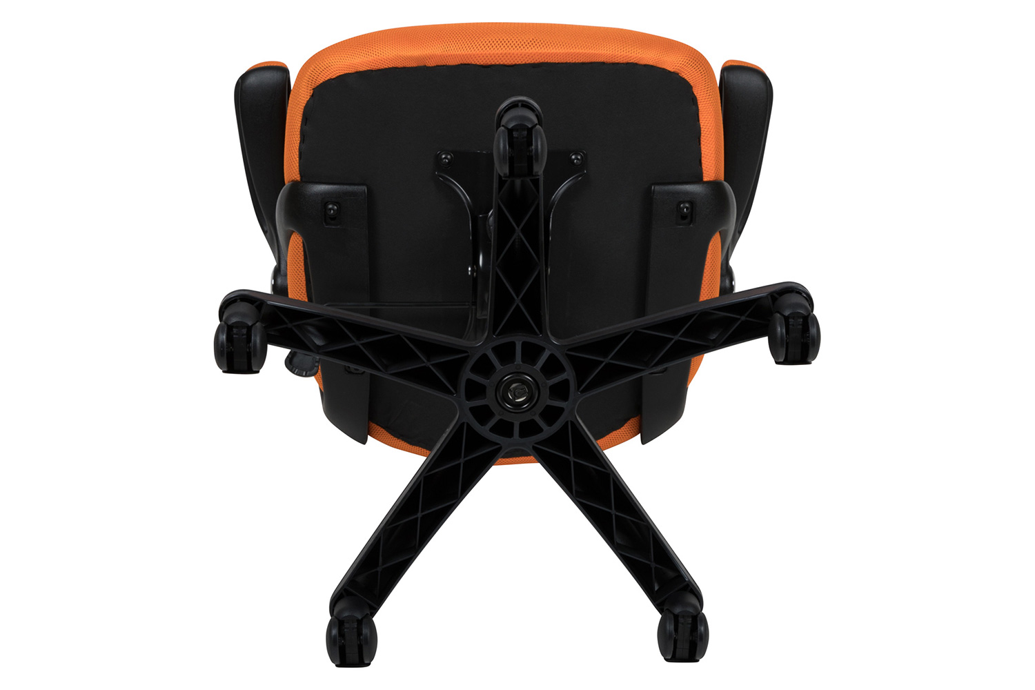 BLNK Porter High-Back Mesh Ergonomic Swivel Office Chair with Black Frame and Flip-up Arms - Orange