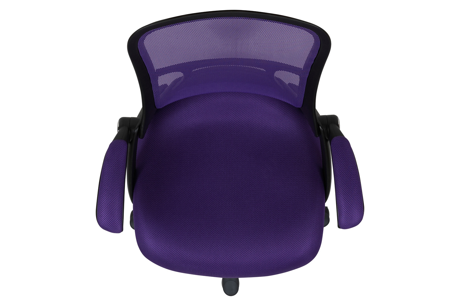 BLNK Porter High-Back Mesh Ergonomic Swivel Office Chair with Black Frame and Flip-up Arms - Purple