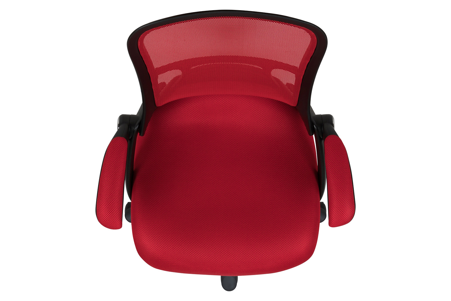 BLNK Porter High-Back Mesh Ergonomic Swivel Office Chair with Black Frame and Flip-up Arms - Red