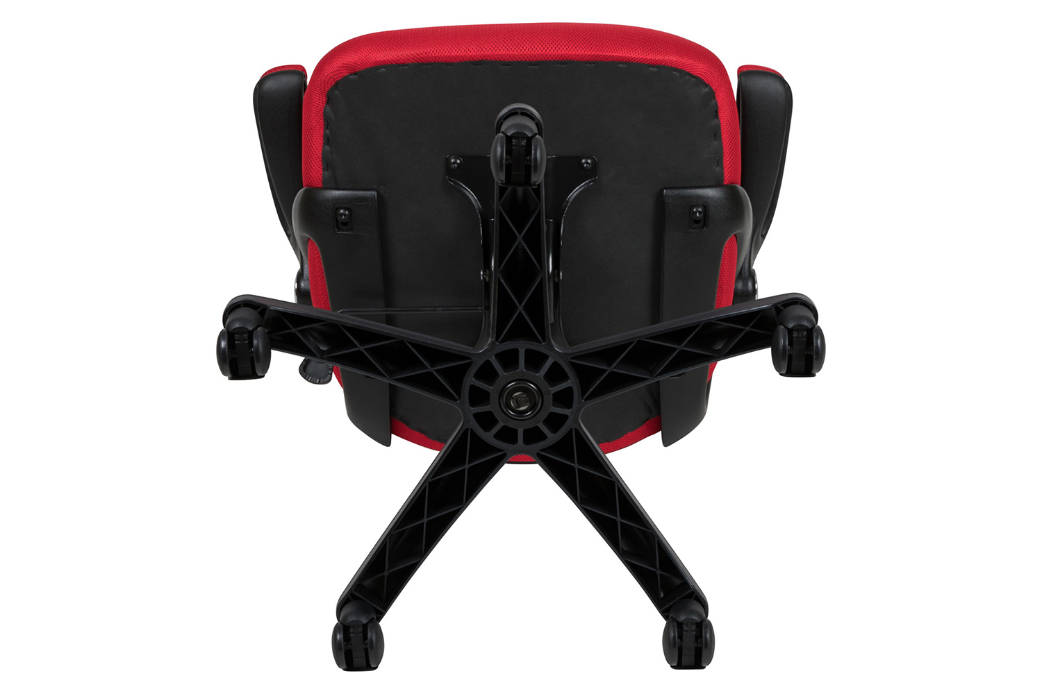 BLNK Porter High-Back Mesh Ergonomic Swivel Office Chair with Black Frame and Flip-up Arms - Red