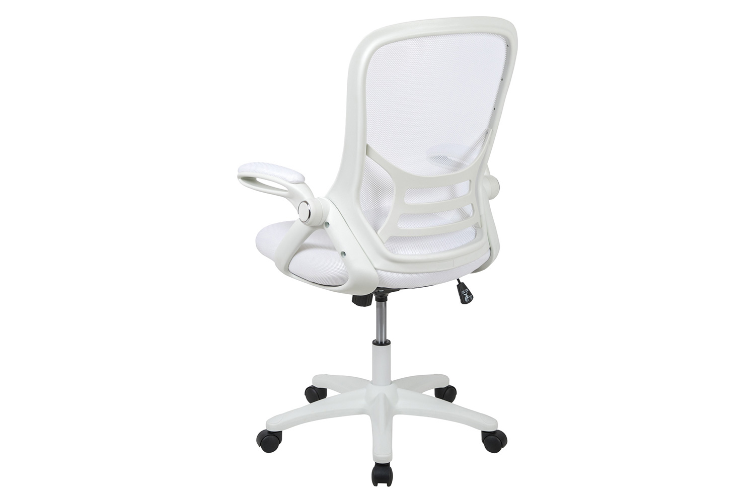 BLNK Porter High-Back Mesh Ergonomic Swivel Office Chair with White Frame and Flip-up Arms