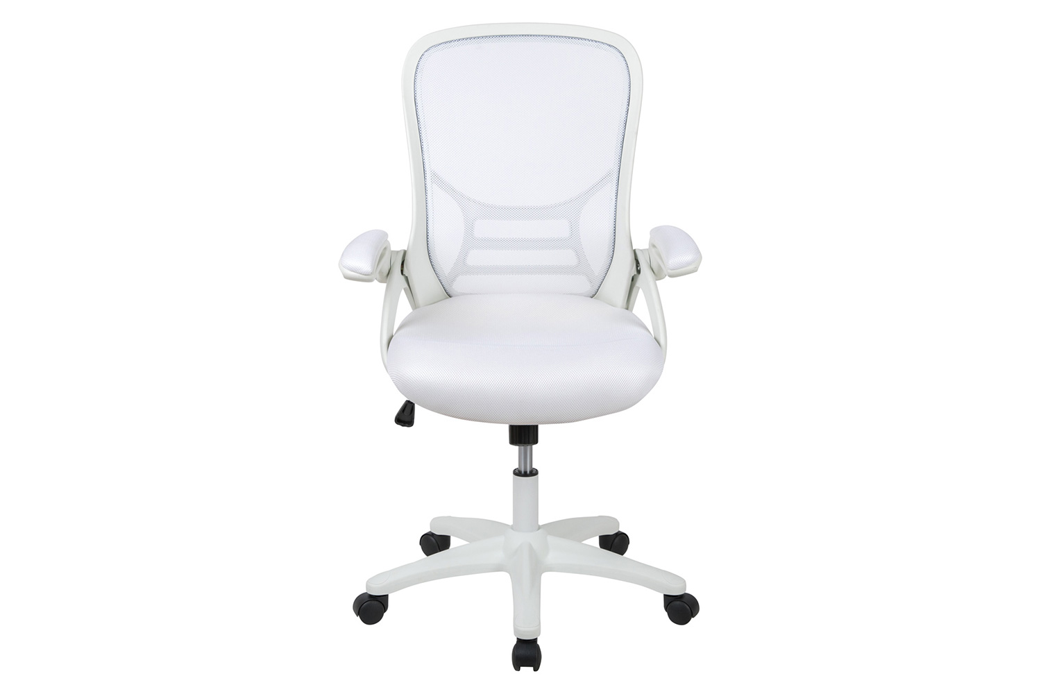 BLNK Porter High-Back Mesh Ergonomic Swivel Office Chair with White Frame and Flip-up Arms