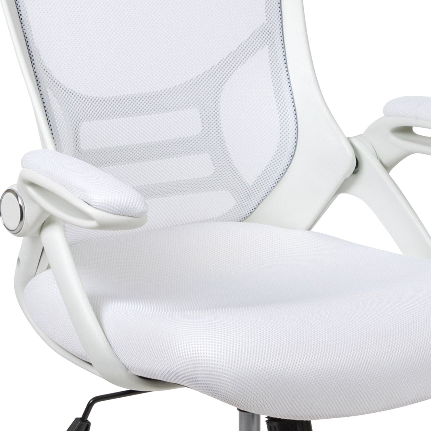 BLNK Porter High-Back Mesh Ergonomic Swivel Office Chair with White Frame and Flip-up Arms