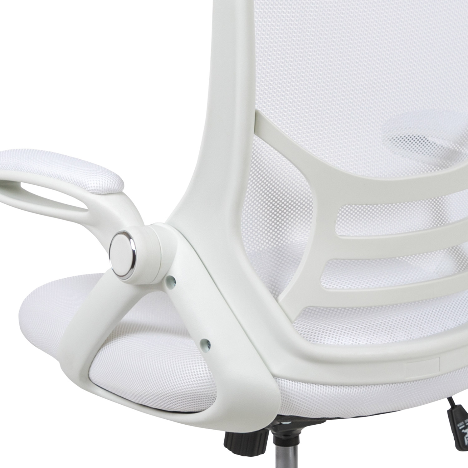 BLNK Porter High-Back Mesh Ergonomic Swivel Office Chair with White Frame and Flip-up Arms