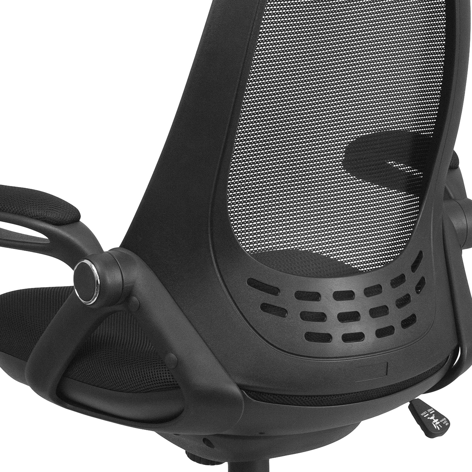 BLNK - Ivan High-Back Mesh Executive Swivel Office Chair with Flip-Up Arms